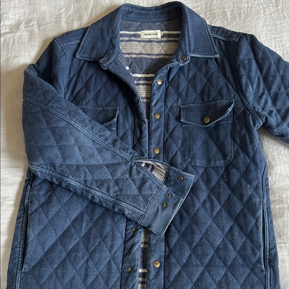 Taylor Stitch Indigo Quilted Shirt Jacket